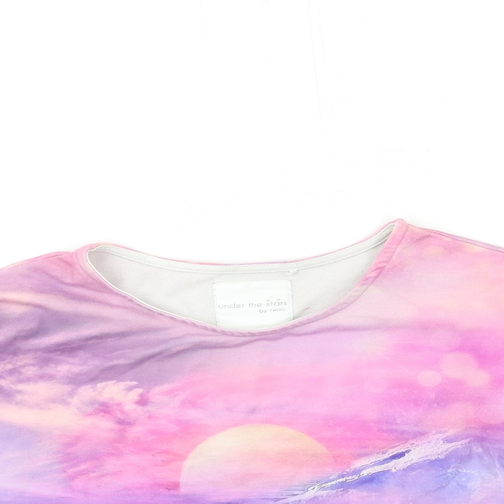 NEXT Girls Pink Geometric  Basic T-Shirt Size 12 Years