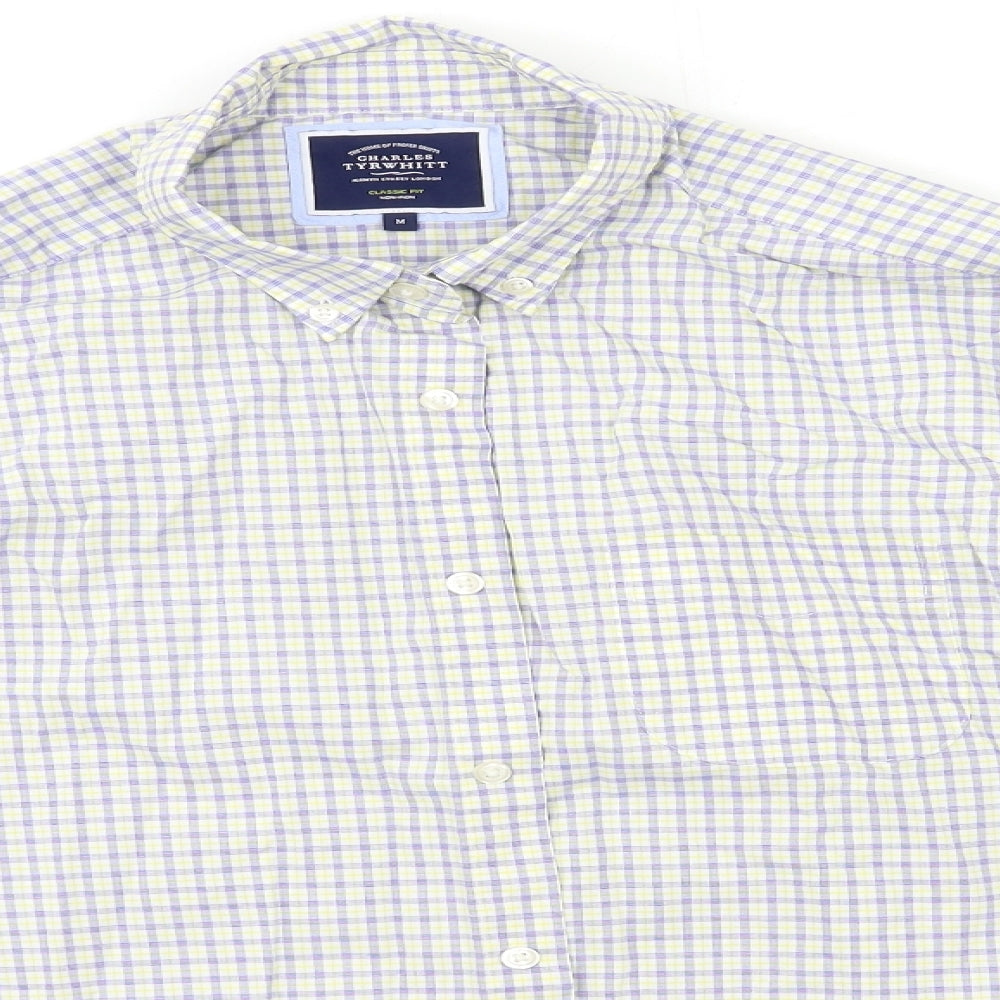 Charles Tyrwhitt Mens Blue Check   Button-Up Size M