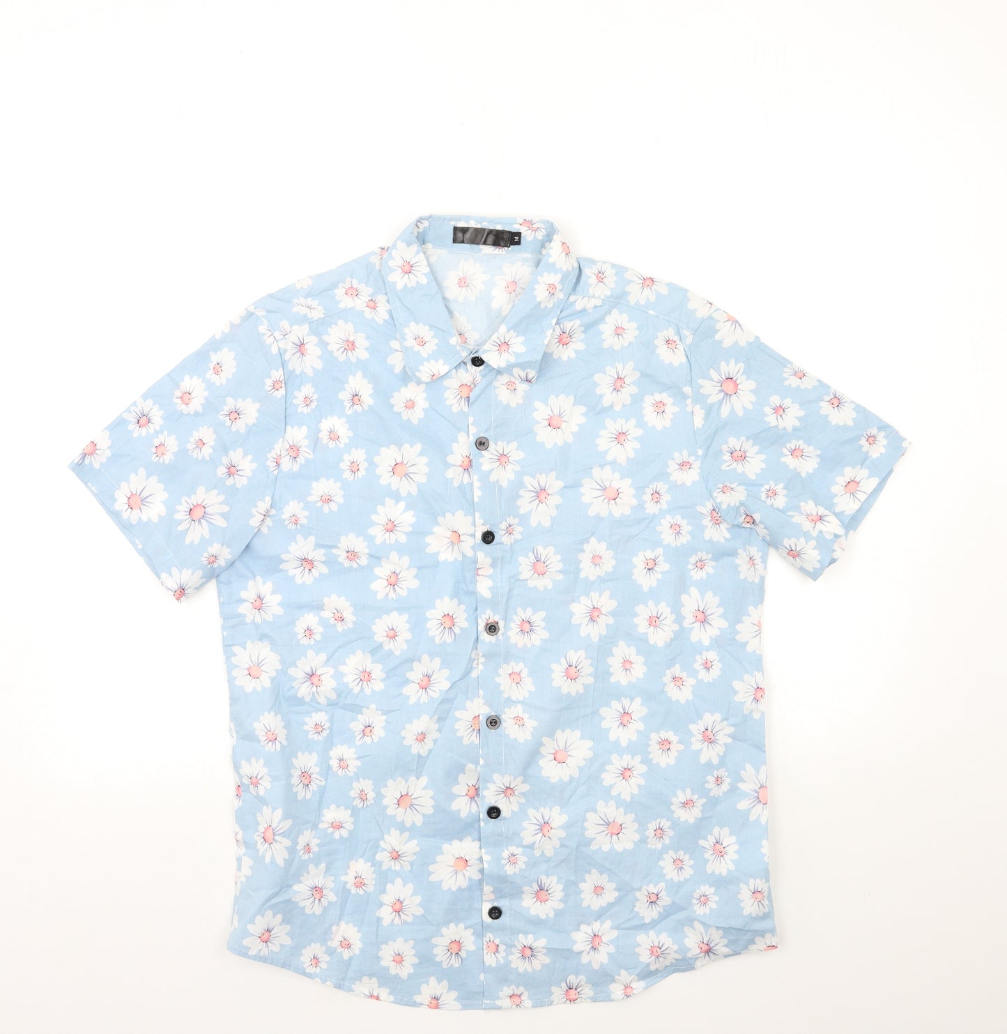 Preworn Mens Black Floral   Button-Up Size M