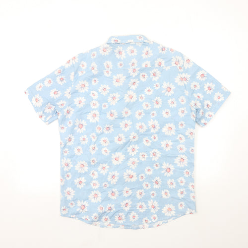 Preworn Mens Black Floral   Button-Up Size M