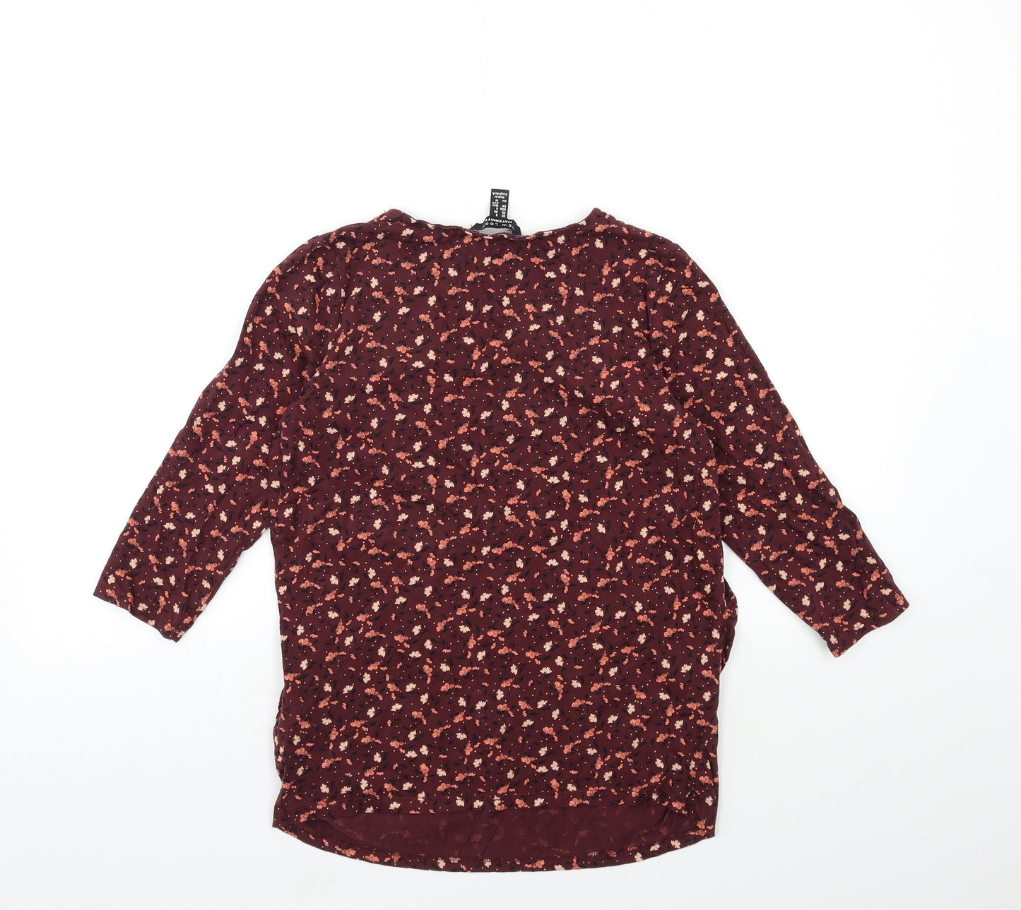 New Look Womens Brown Floral  Basic T-Shirt Size 8