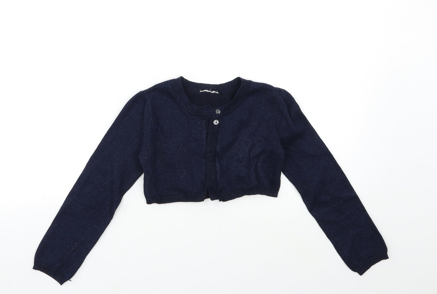 Matalan Girls Blue  Knit Cardigan Jumper Size 6-7 Years