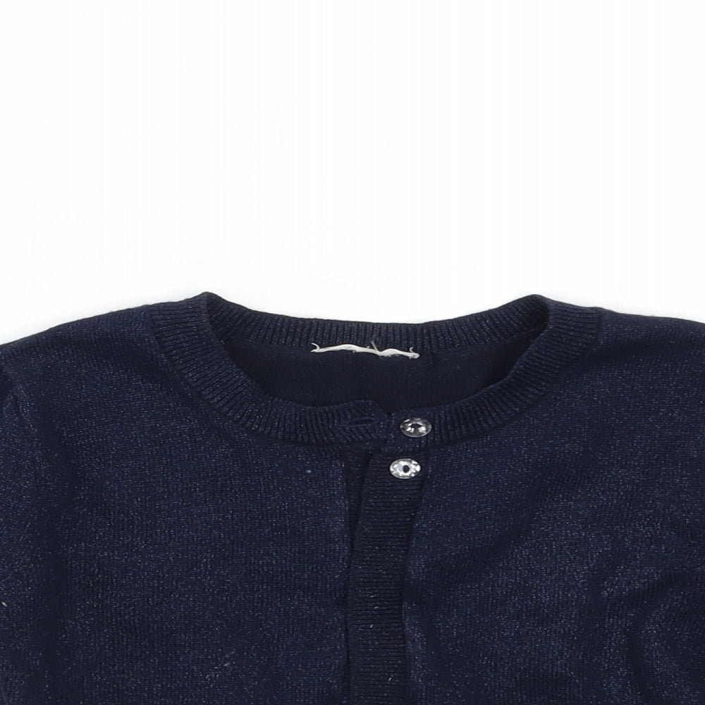 Matalan Girls Blue  Knit Cardigan Jumper Size 6-7 Years
