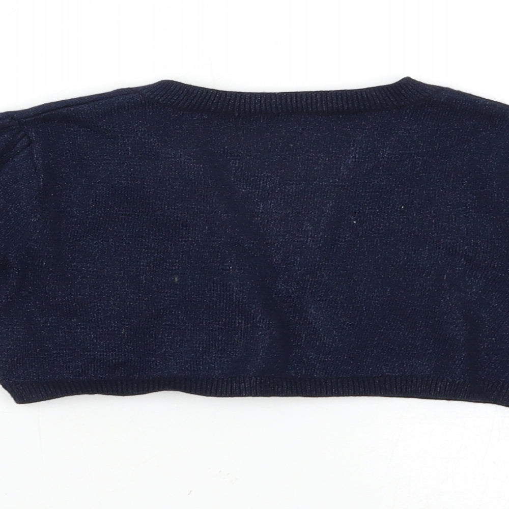 Matalan Girls Blue  Knit Cardigan Jumper Size 6-7 Years