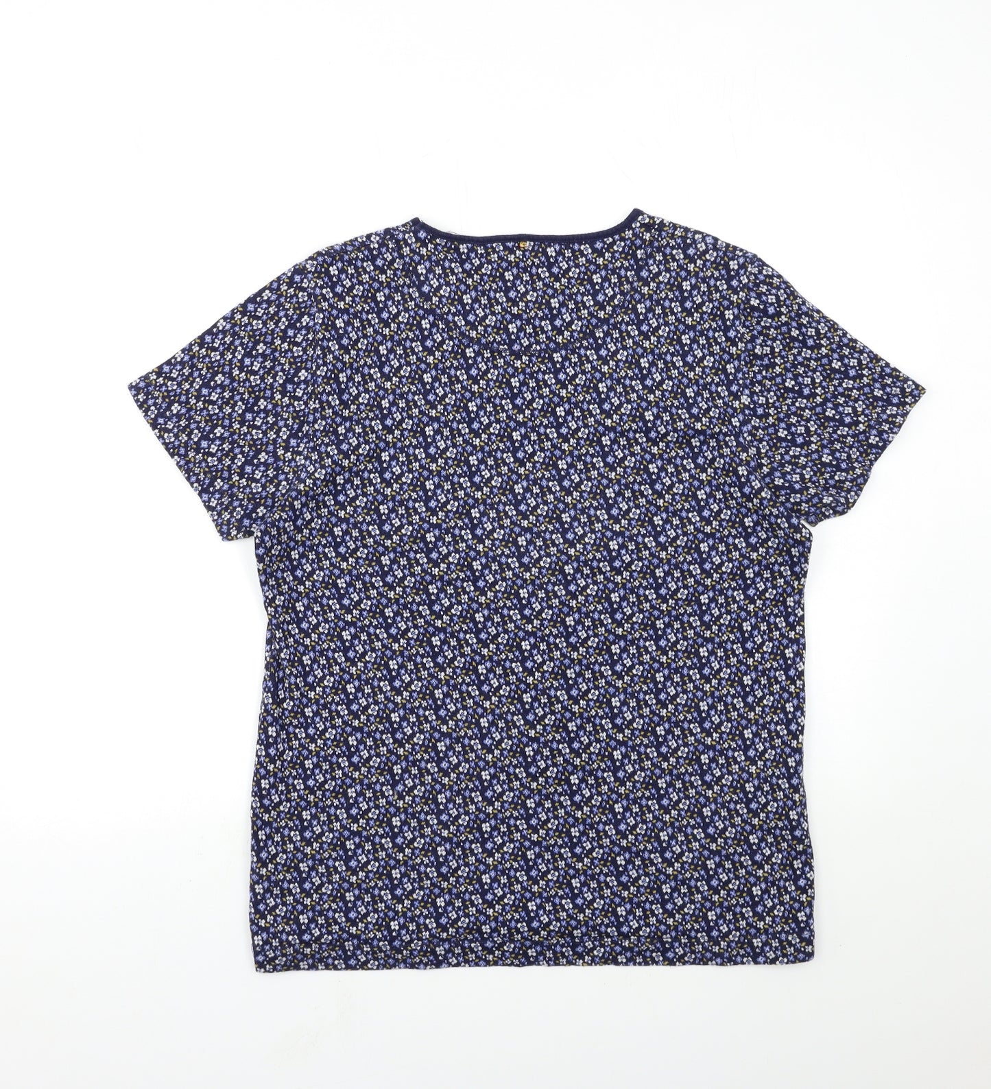 Pretty Green Womens Blue Floral  Basic T-Shirt Size L
