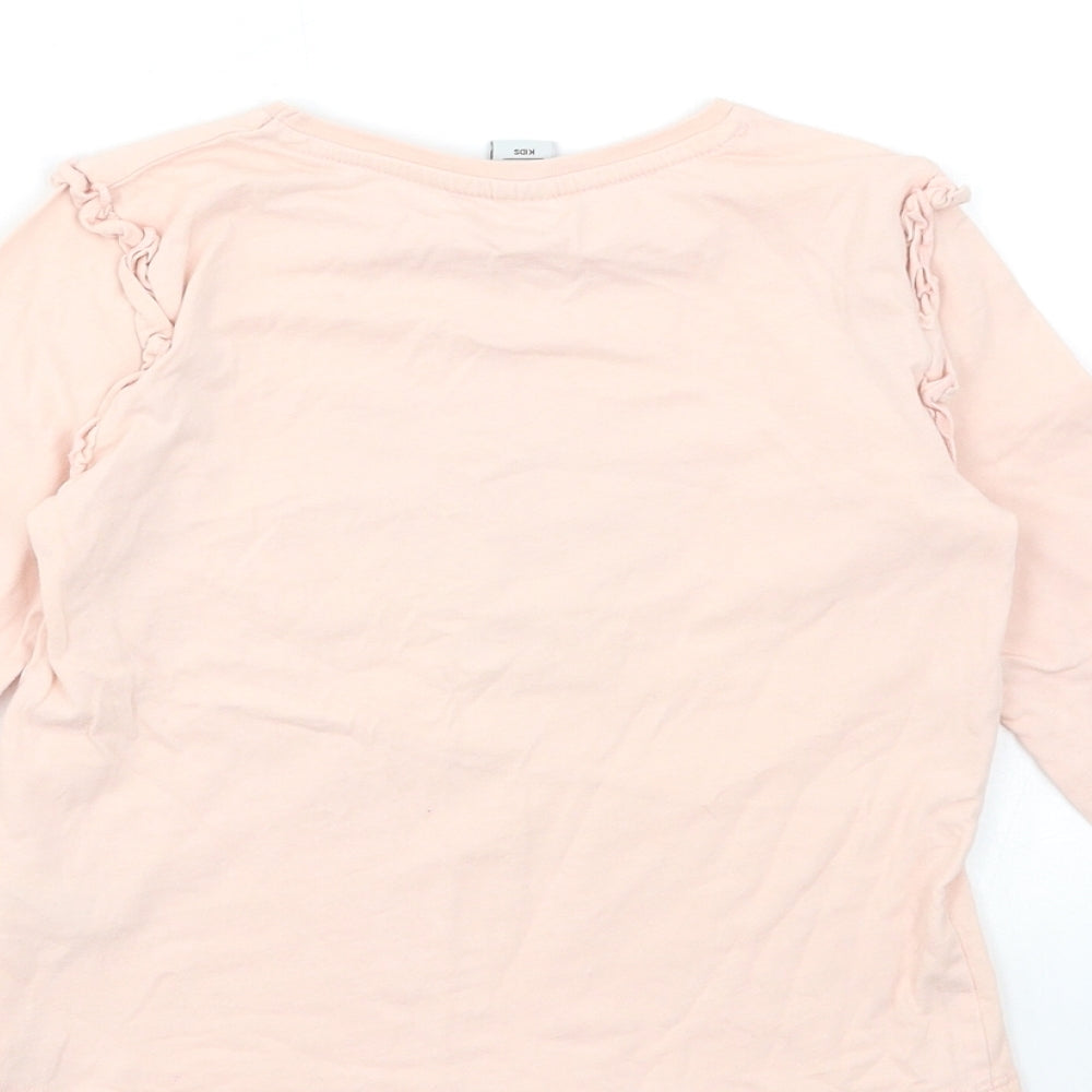 TU Girls Pink   Basic T-Shirt Size 5-6 Years  - LOVE HEART