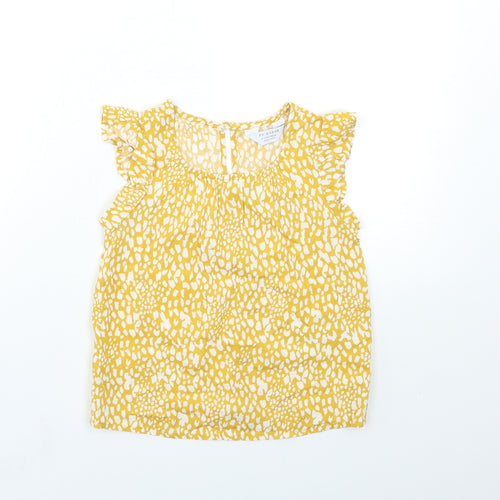 Primark Girls Yellow Animal Print  Basic Tank Size 4-5 Years