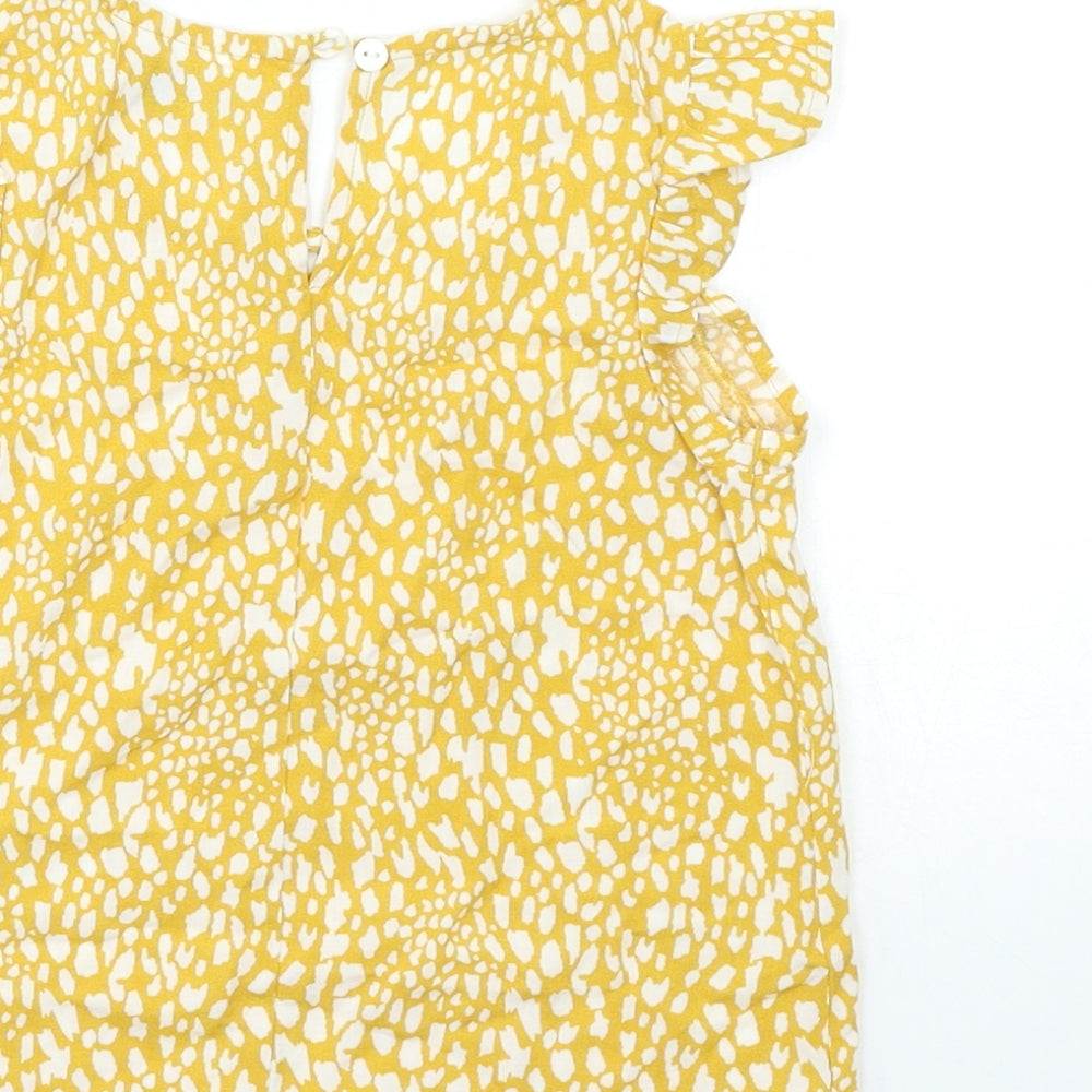 Primark Girls Yellow Animal Print  Basic Tank Size 4-5 Years