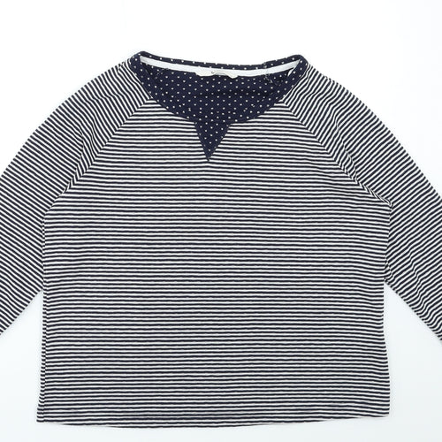 TU Womens Beige Striped  Basic T-Shirt Size 12