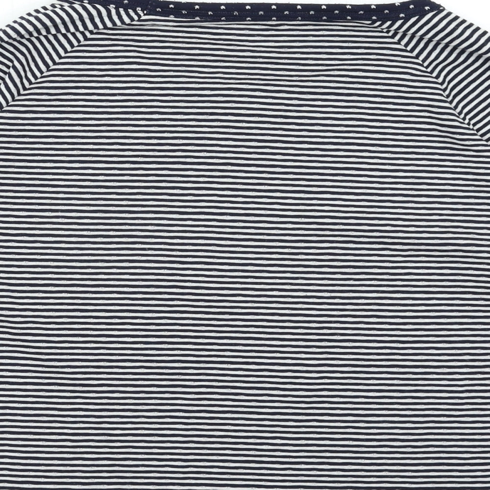 TU Womens Beige Striped  Basic T-Shirt Size 12