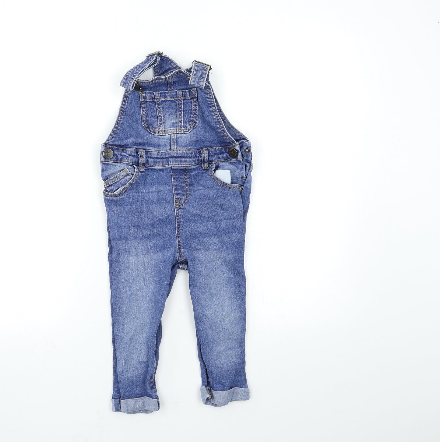 Blue Zoo Girls Blue  Denim Dungaree One-Piece Size 2-3 Years