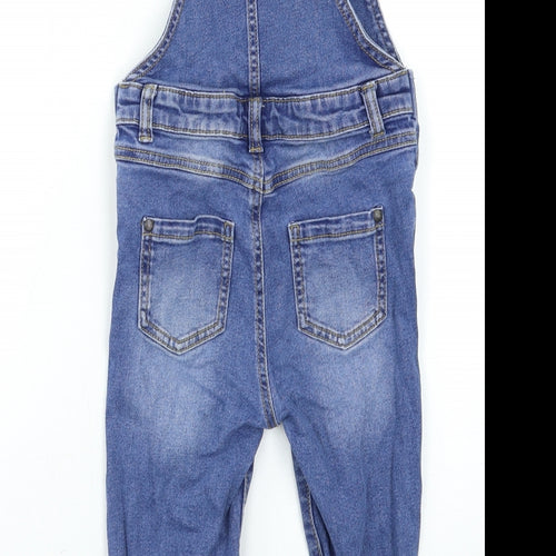 Blue Zoo Girls Blue  Denim Dungaree One-Piece Size 2-3 Years