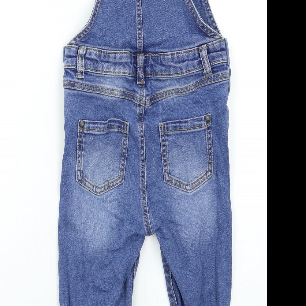 Blue Zoo Girls Blue  Denim Dungaree One-Piece Size 2-3 Years
