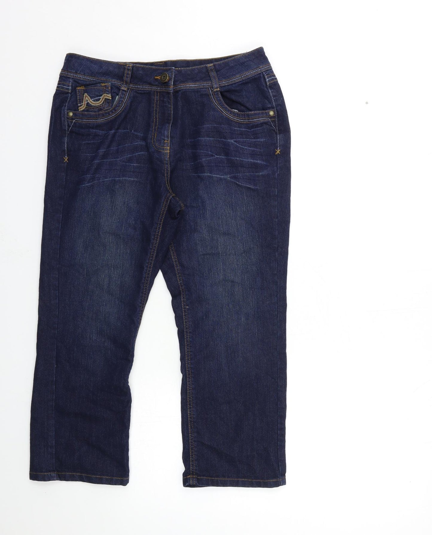 NEXT Womens Blue  Denim Cropped Jeans Size 12 L22 in
