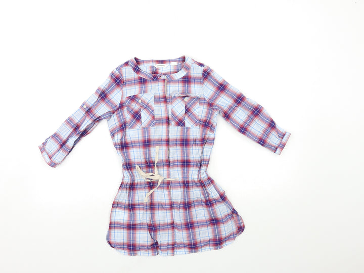Country Road Girls Blue Check  Shirt Dress  Size 4 Years