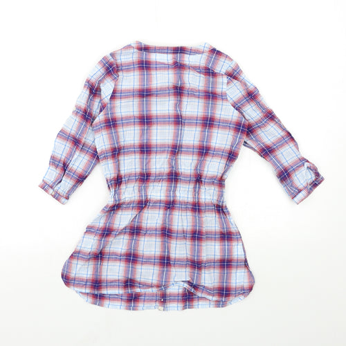 Country Road Girls Blue Check  Shirt Dress  Size 4 Years