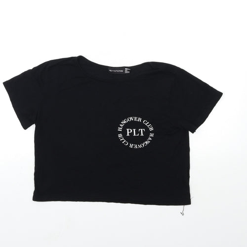 PRETTYLITTLETHING Womens Black   Basic T-Shirt Size 8