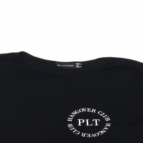 PRETTYLITTLETHING Womens Black   Basic T-Shirt Size 8