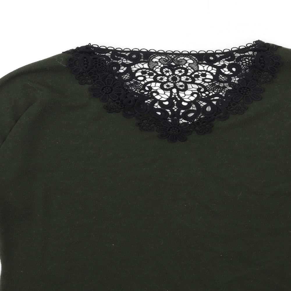 Dorothy Perkins Womens Green  Knit Pullover Jumper Size 8