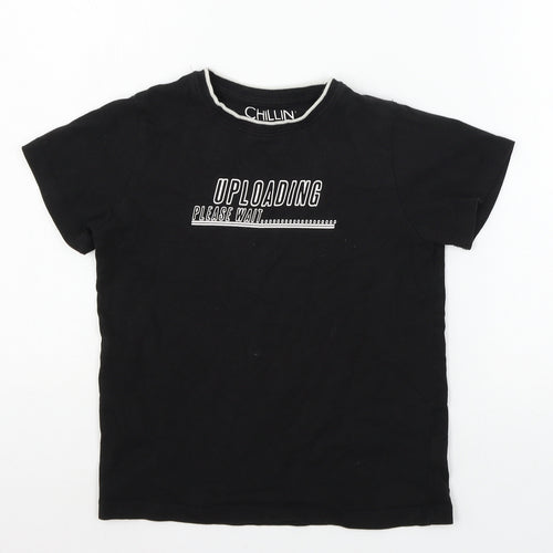 NEXT Boys Black  Jersey Basic T-Shirt Size 8 Years  - Uploading