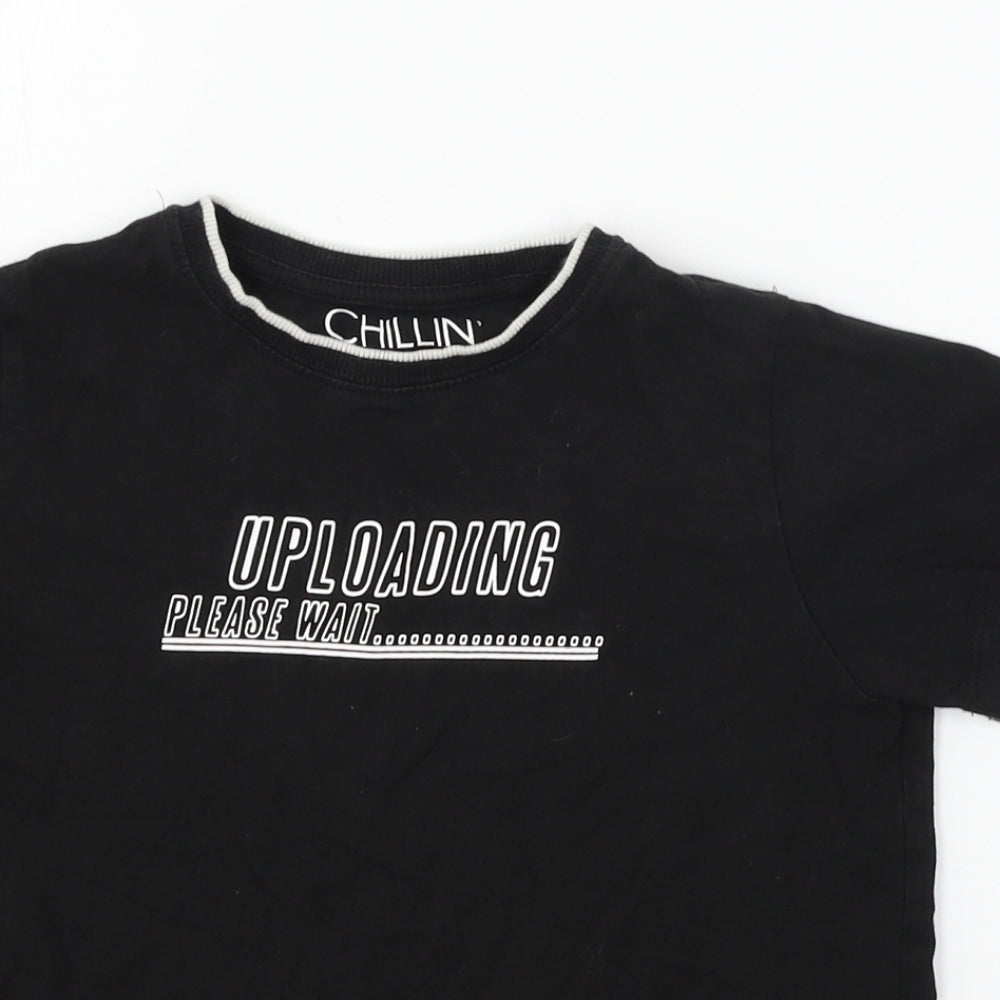 NEXT Boys Black  Jersey Basic T-Shirt Size 8 Years  - Uploading