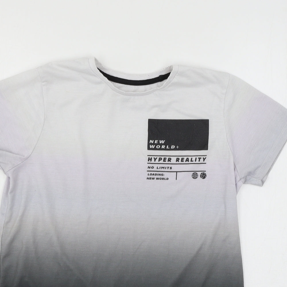 Primark Boys Grey  Jersey Basic T-Shirt Size 12-13 Years  - New World