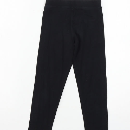 Nutmeg Girls Black Striped Jersey Jogger Trousers Size 6-7 Years - Legging