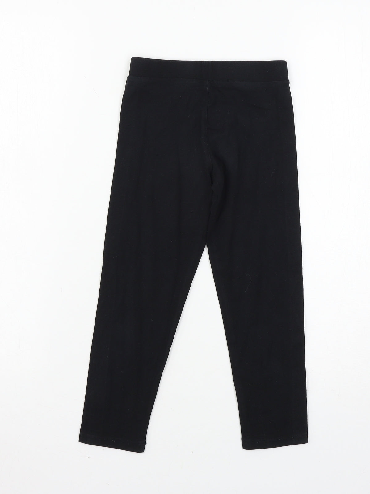 Nutmeg Girls Black Striped Jersey Jogger Trousers Size 6-7 Years - Legging