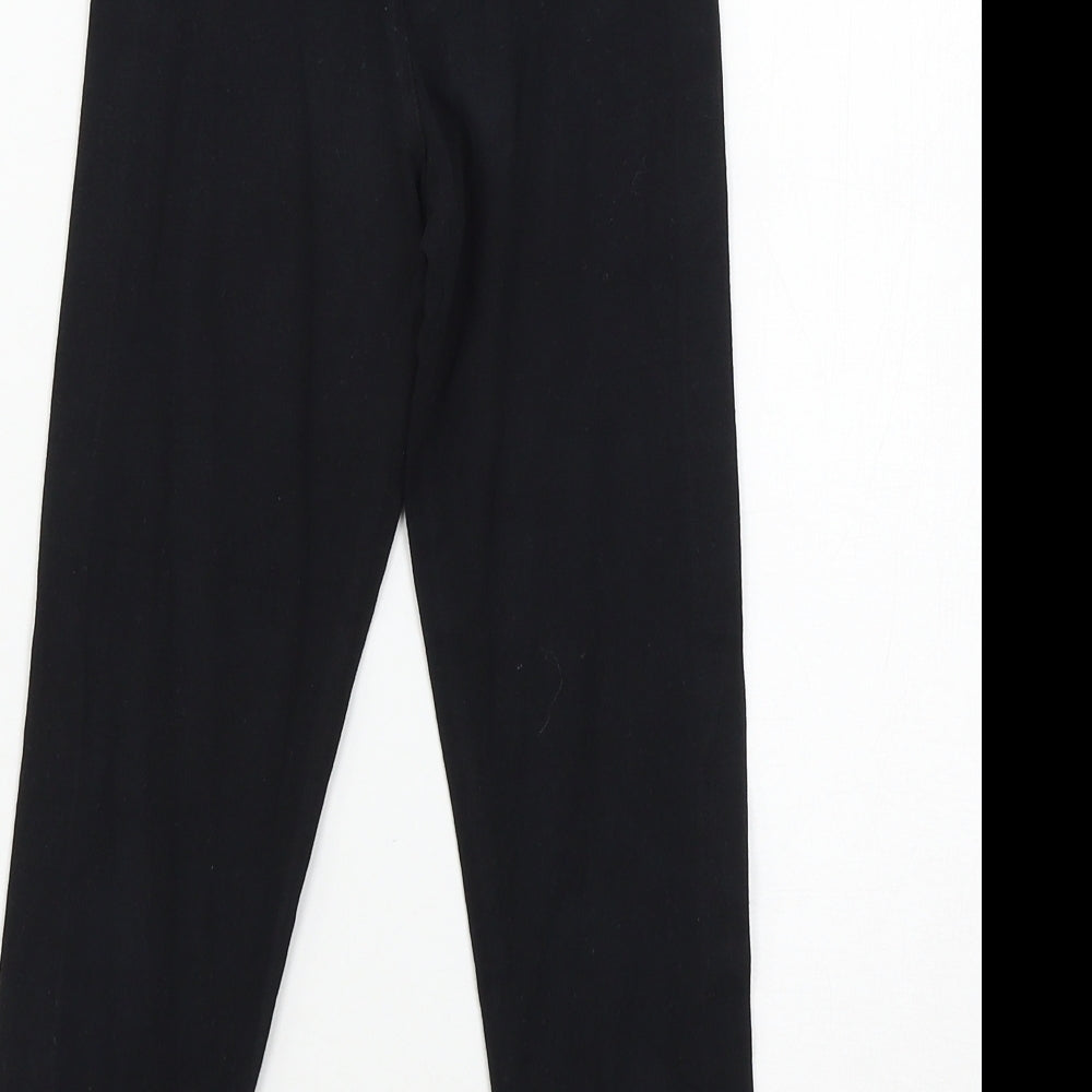 Nutmeg Girls Black Striped Jersey Jogger Trousers Size 6-7 Years - Legging