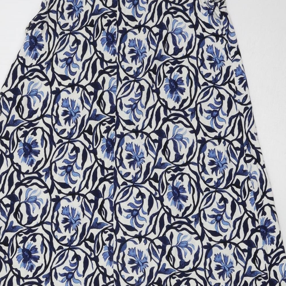 H&M Womens Blue Geometric Jersey Basic Tank Size S