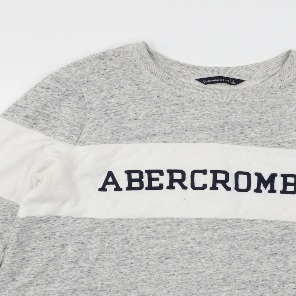 Abercrombie & Fitch Womens Grey  Jersey Pullover Sweatshirt Size L