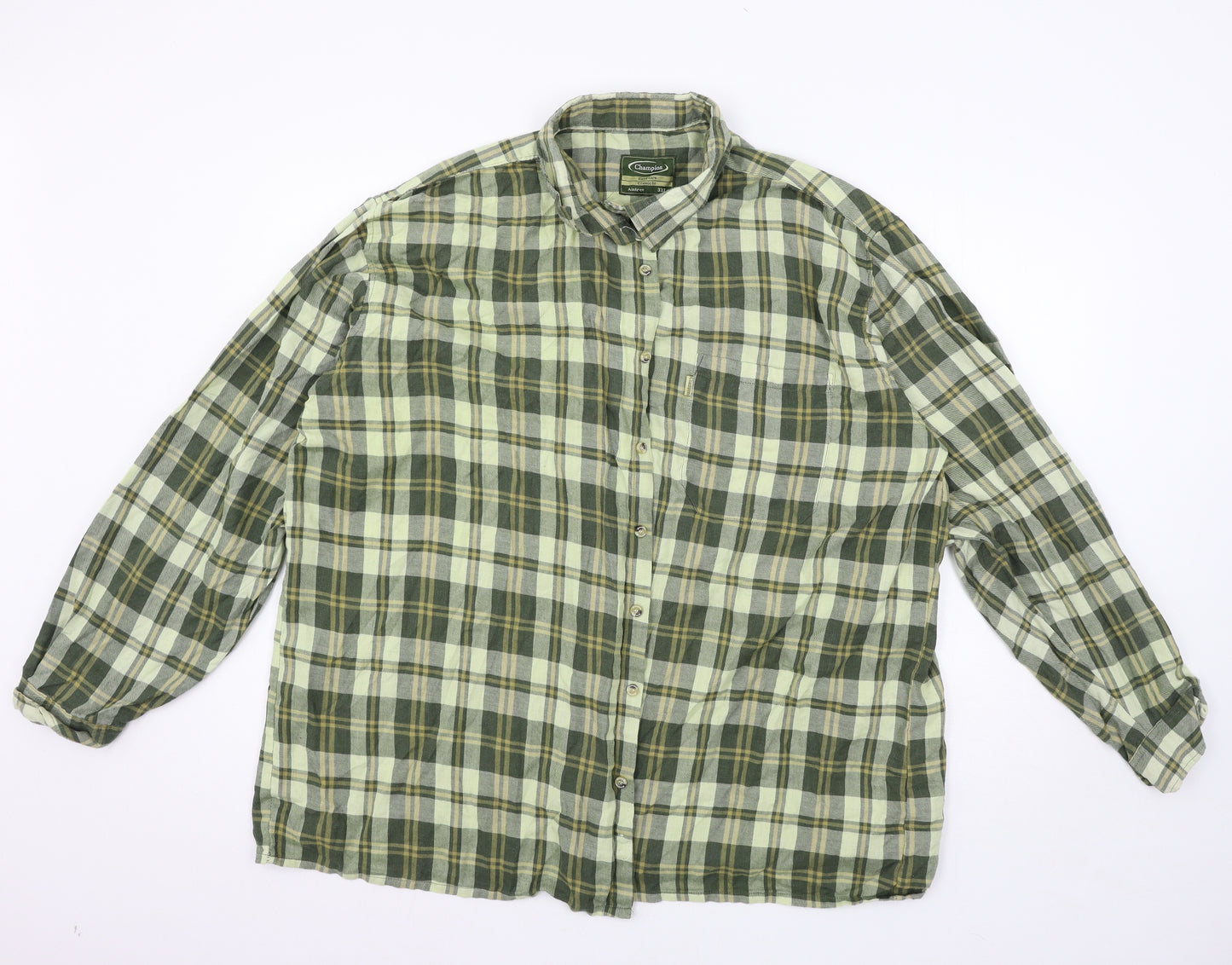 Champion Mens Gold Check   Button-Up Size 3XL