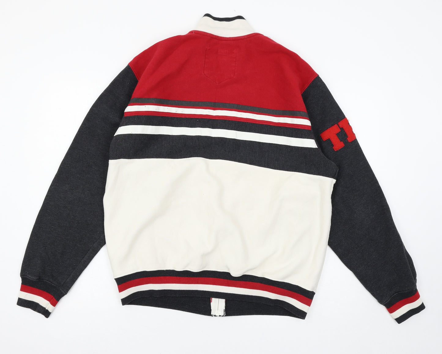 Triple Five Soul Mens White Geometric Jersey Full Zip Sweatshirt Size M