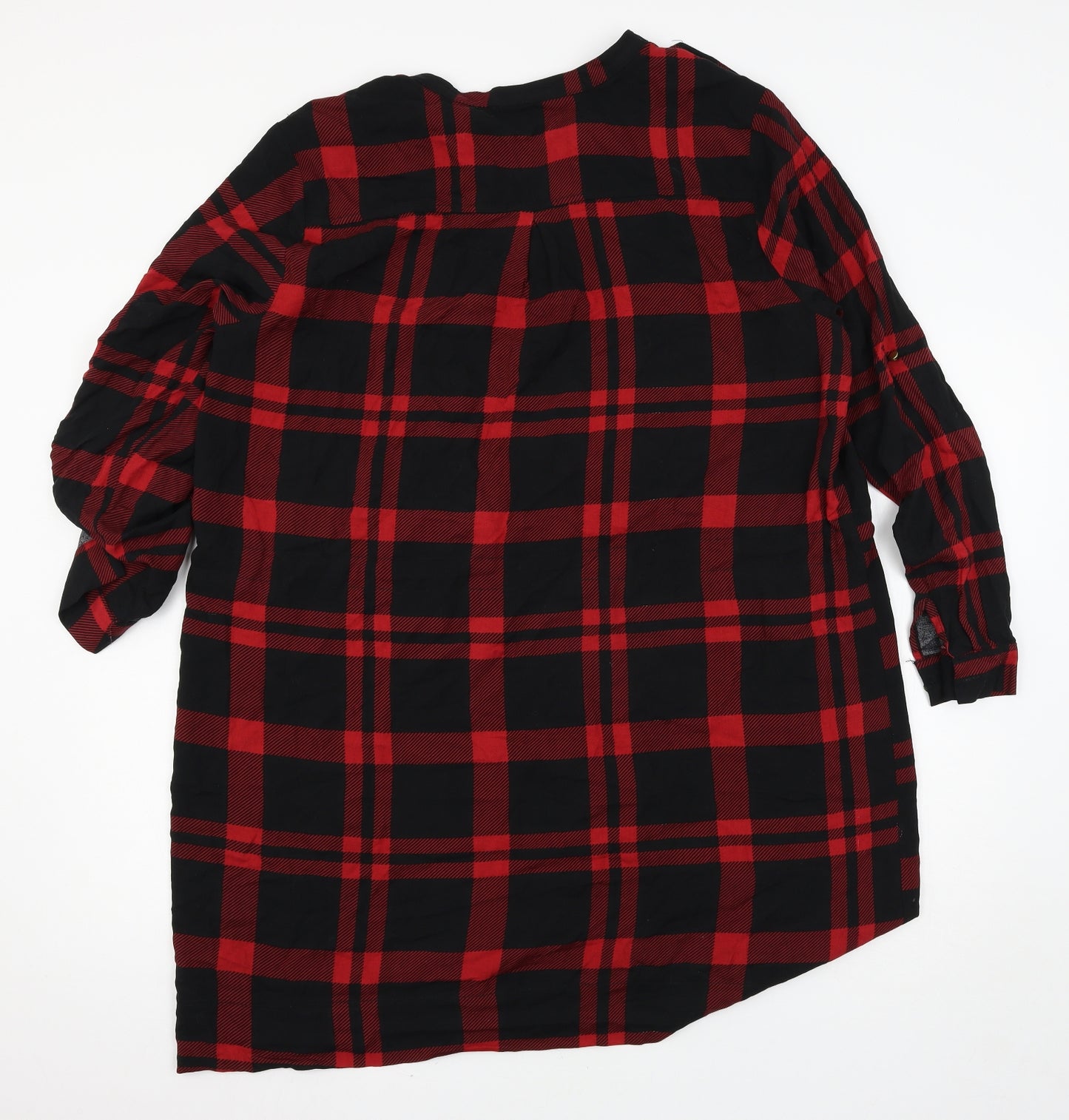 Select Womens Red Plaid  Shirt Dress  Size 18