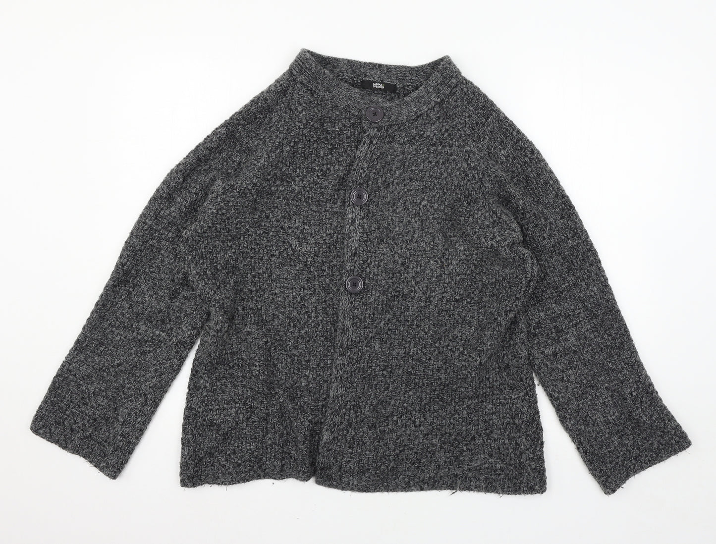 Marks and Spencer Womens Grey  Knit Cardigan Jumper Size 16