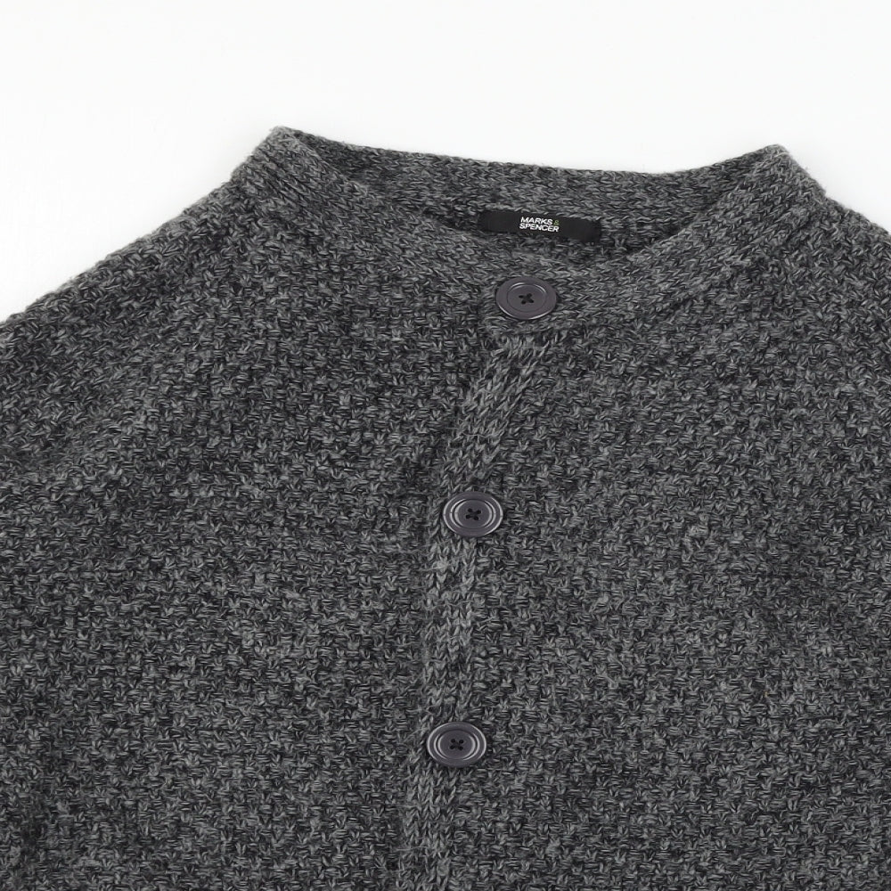 Marks and Spencer Womens Grey  Knit Cardigan Jumper Size 16