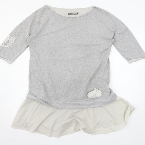 Baset Womens Grey  Jersey Basic T-Shirt Size XL