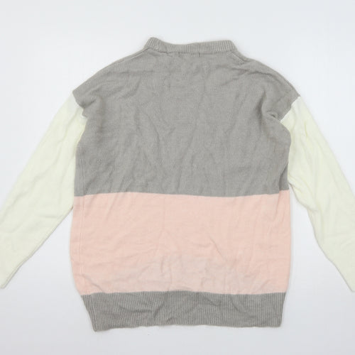Nutmeg Womens Grey  Knit Pullover Jumper Size 14