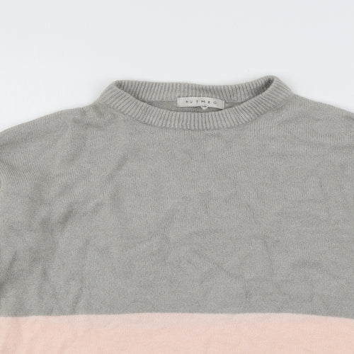 Nutmeg Womens Grey  Knit Pullover Jumper Size 14