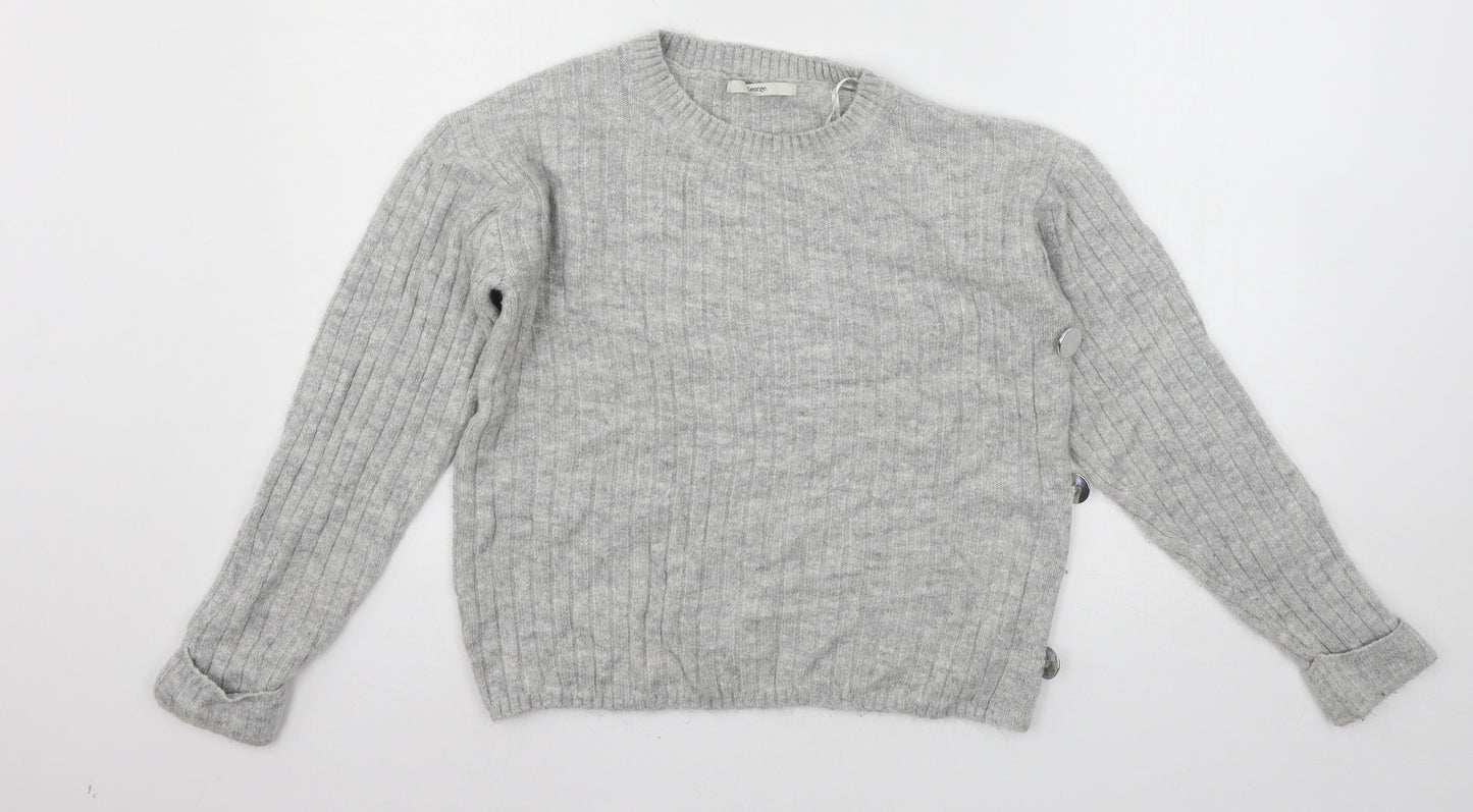 George Womens Grey  Knit Pullover Jumper Size M