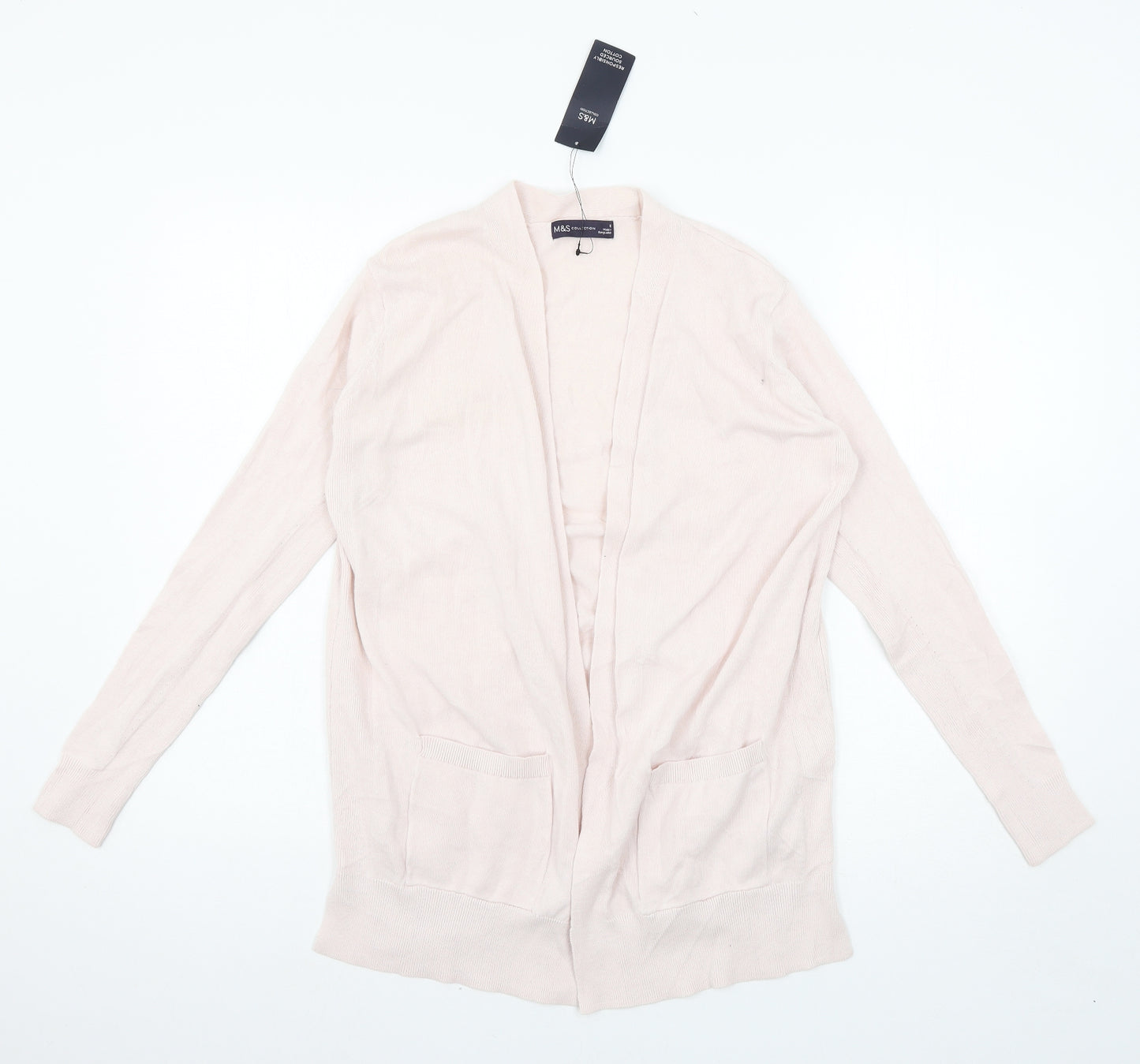Marks and Spencer Womens Pink  Knit Cardigan Jumper Size 12