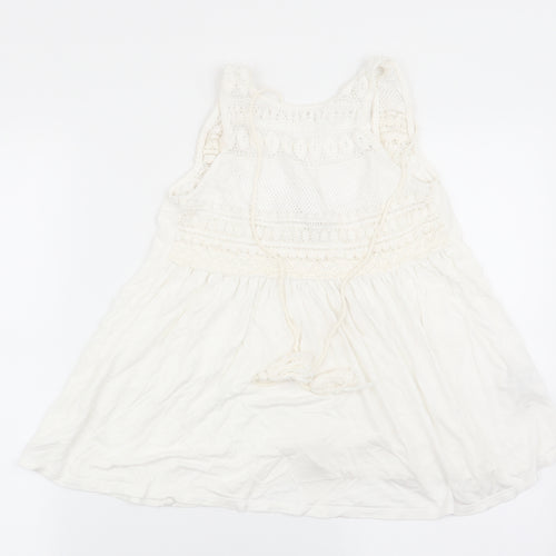 Pull&Bear Womens White   Basic Tank Size 6