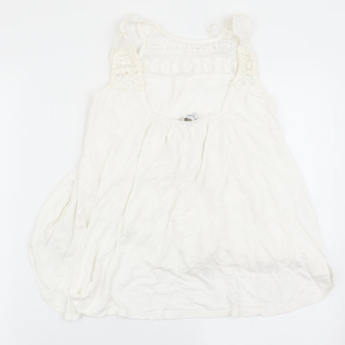 Pull&Bear Womens White   Basic Tank Size 6