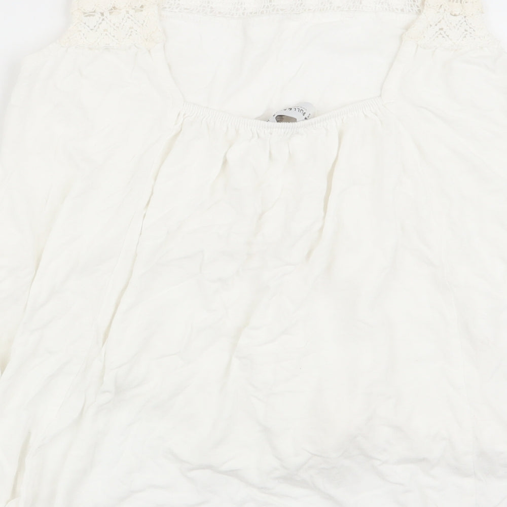 Pull&Bear Womens White   Basic Tank Size 6
