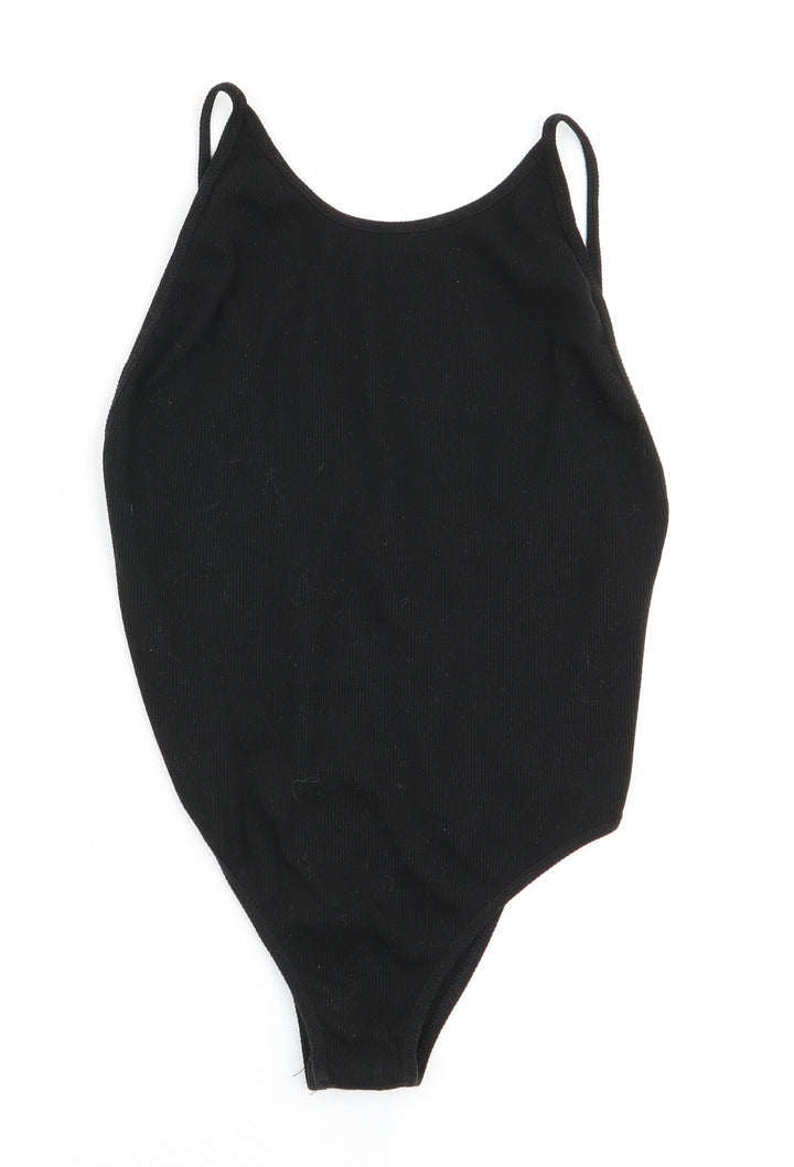 glassons Womens Black Bodysuit One-Piece Size S
