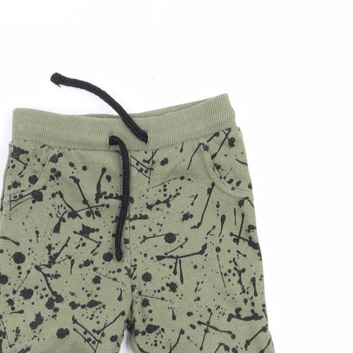 fred and flo Boys Green Geometric  Jogger Trousers Size 6-9 Months