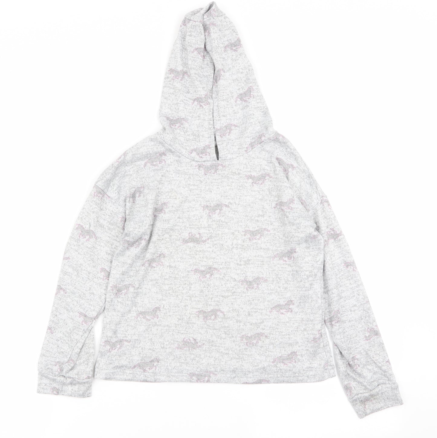 TU Girls Grey Animal Print  Basic T-Shirt Size 9-10 Years