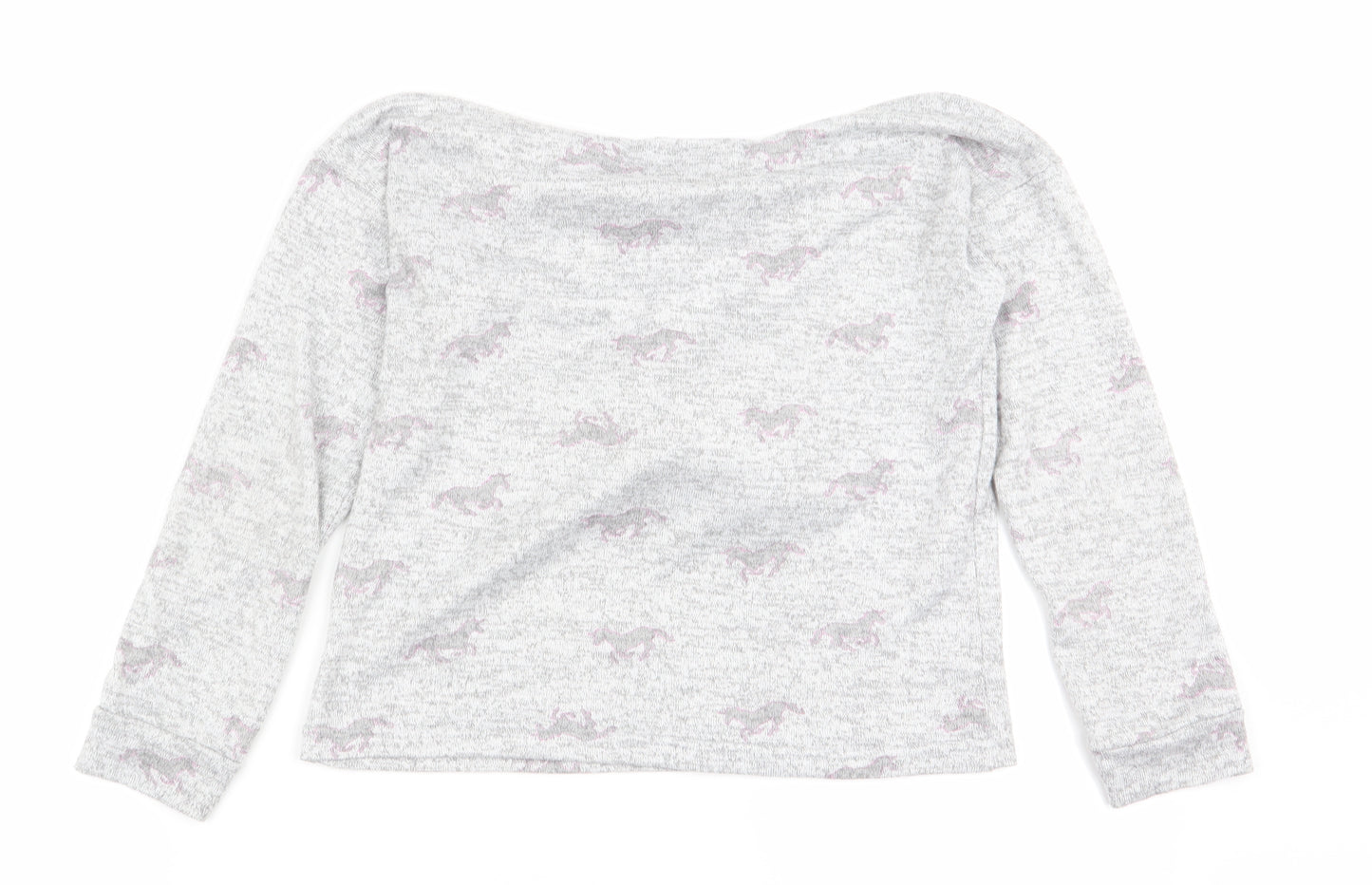 TU Girls Grey Animal Print  Basic T-Shirt Size 9-10 Years