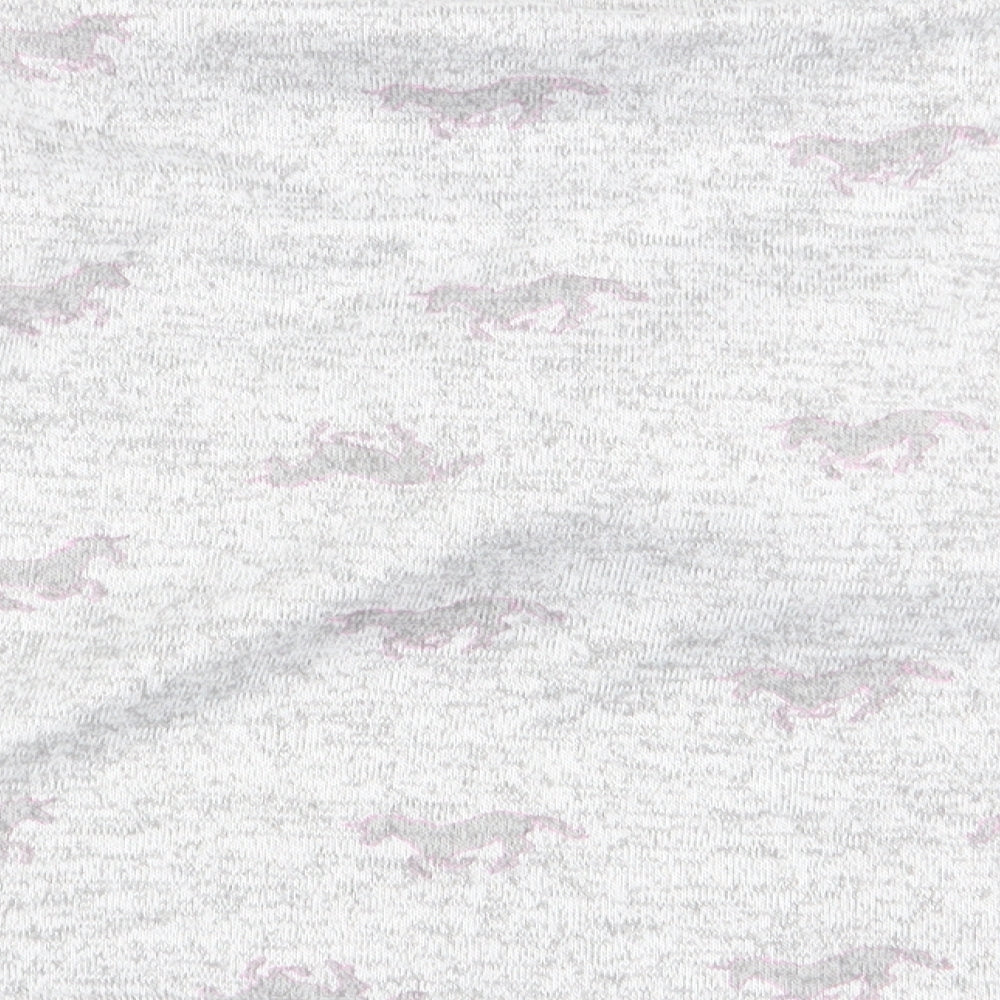 TU Girls Grey Animal Print  Basic T-Shirt Size 9-10 Years