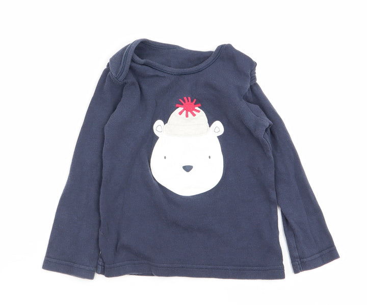 Asda George Girls Blue Animal Print  Babydoll Pyjama Top Size 18-24 Months